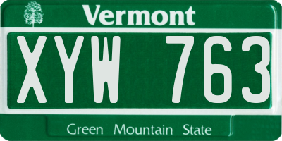 VT license plate XYW763
