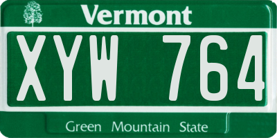 VT license plate XYW764