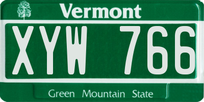 VT license plate XYW766