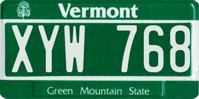 VT license plate XYW768