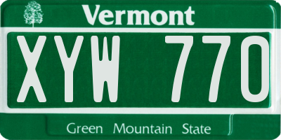 VT license plate XYW770
