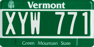 VT license plate XYW771
