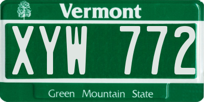 VT license plate XYW772