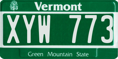 VT license plate XYW773