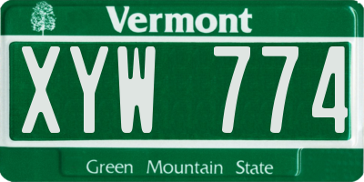 VT license plate XYW774
