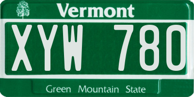 VT license plate XYW780