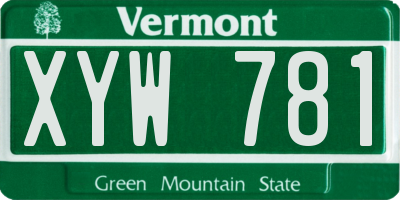 VT license plate XYW781