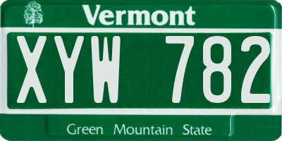 VT license plate XYW782