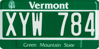 VT license plate XYW784