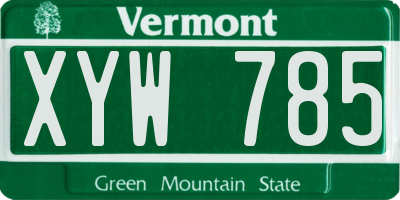 VT license plate XYW785