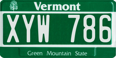 VT license plate XYW786