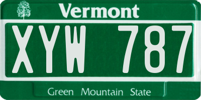 VT license plate XYW787