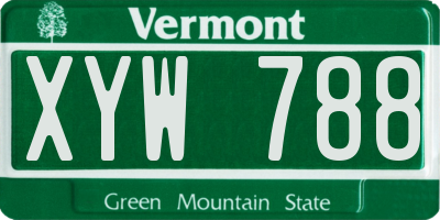 VT license plate XYW788