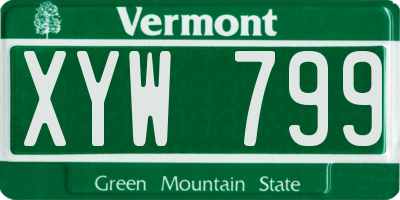 VT license plate XYW799