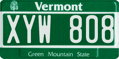 VT license plate XYW808
