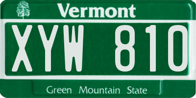 VT license plate XYW810