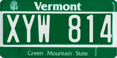 VT license plate XYW814