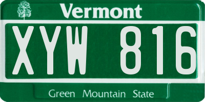 VT license plate XYW816