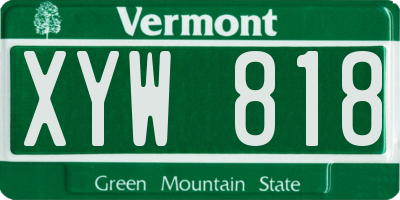 VT license plate XYW818