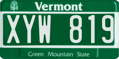VT license plate XYW819