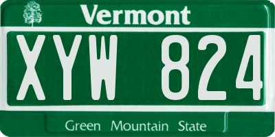 VT license plate XYW824