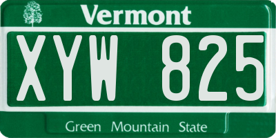VT license plate XYW825