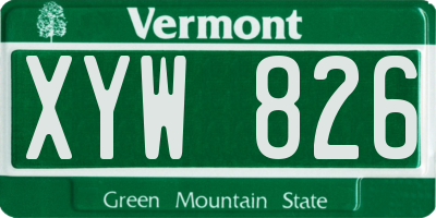 VT license plate XYW826