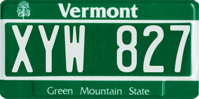 VT license plate XYW827