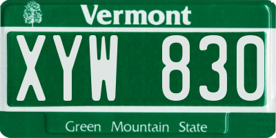 VT license plate XYW830