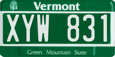 VT license plate XYW831