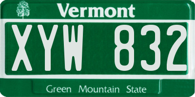 VT license plate XYW832