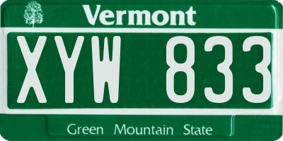 VT license plate XYW833