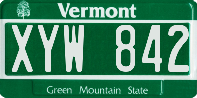 VT license plate XYW842