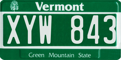 VT license plate XYW843