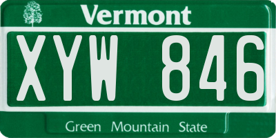 VT license plate XYW846