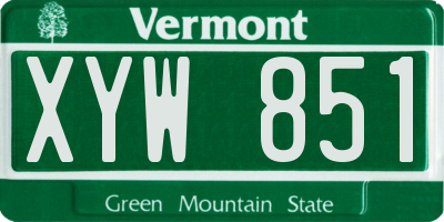 VT license plate XYW851