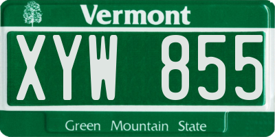 VT license plate XYW855