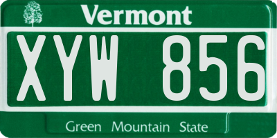 VT license plate XYW856