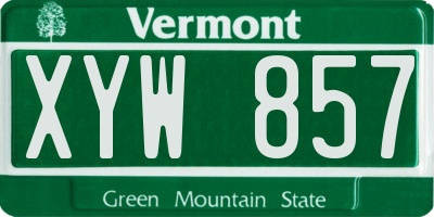 VT license plate XYW857