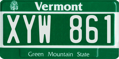 VT license plate XYW861