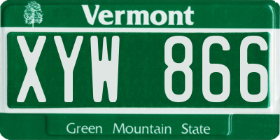 VT license plate XYW866
