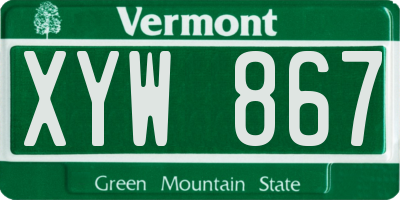 VT license plate XYW867
