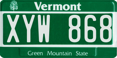 VT license plate XYW868
