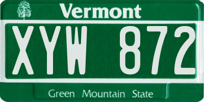 VT license plate XYW872