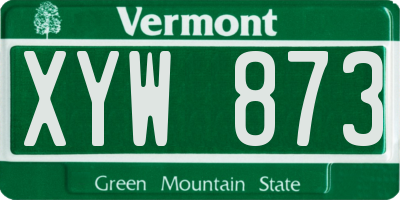 VT license plate XYW873