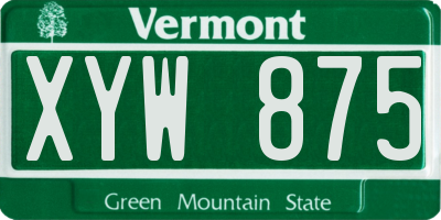 VT license plate XYW875