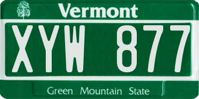 VT license plate XYW877