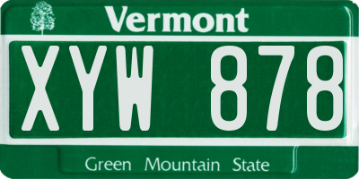 VT license plate XYW878