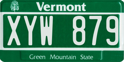 VT license plate XYW879