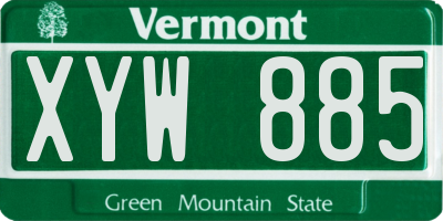 VT license plate XYW885